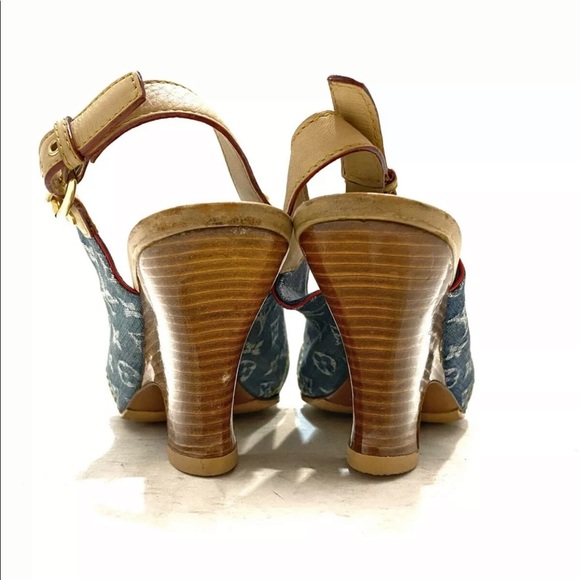 Auth Louis Vuitton denim sandal 36 - Picture 3 of 9